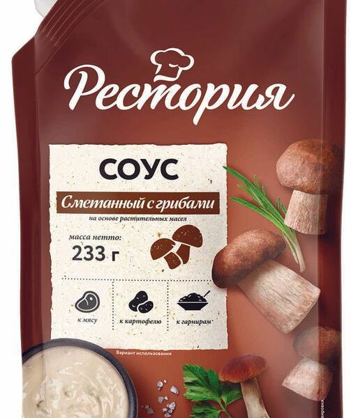 Соус Рестория Сметанный с грибами 42% 233г