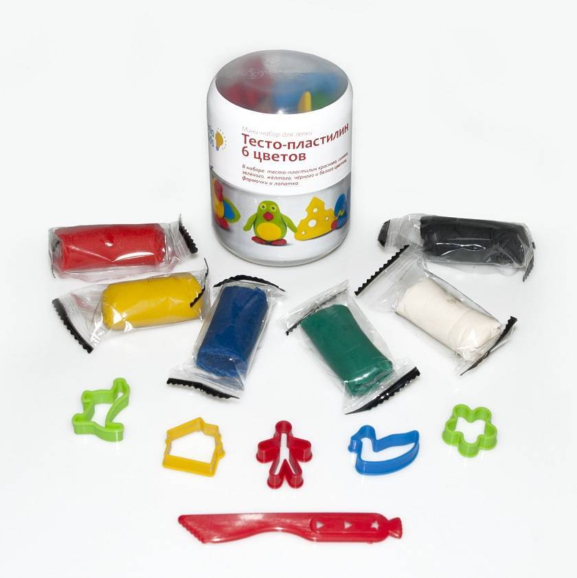 

Тесто для лепки Genio Kids мини-набор пластилин 6 цветов и 5 формочек