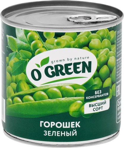 

Горошек зеленый O'green консервированный 400 г