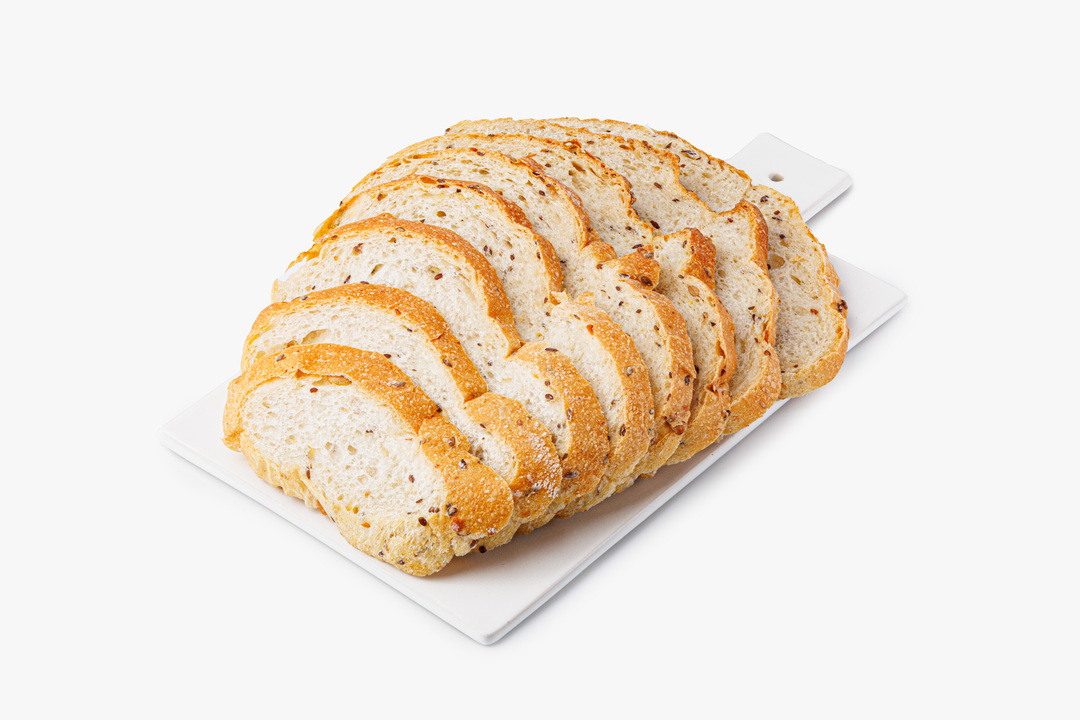 

Хлеб Домашний на закваске с семянами льна, нарезка 300 г