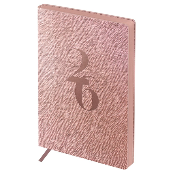 Ежедневник BG Shine Candy мягкий переплет светло-розовый датированный 2026 г А6 176 л 