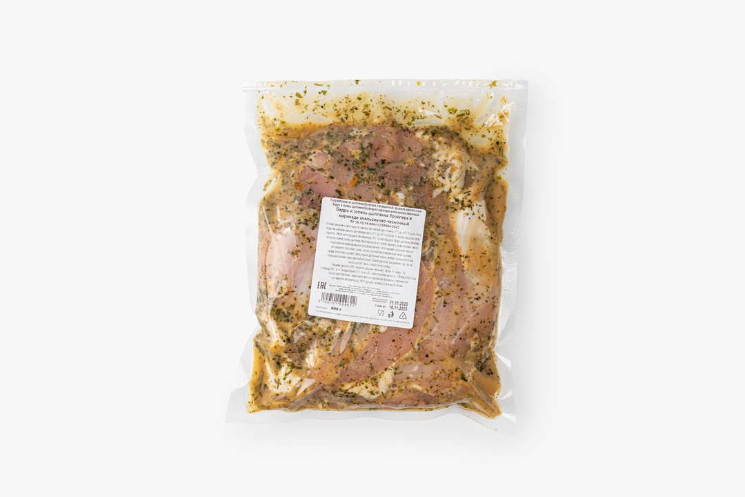 

Бедро и голень цыпленка бройлера ВкусВилл в маринаде апельсиново-чесночный 800 г