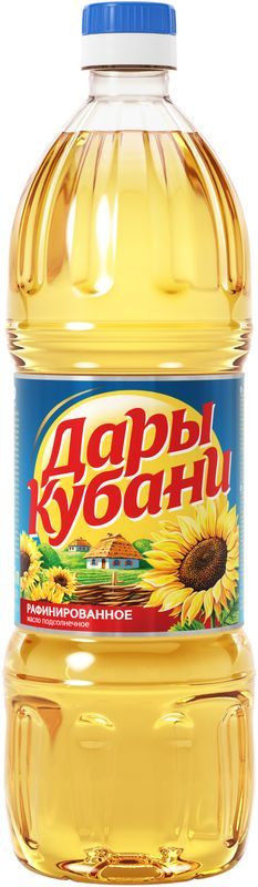 

Масло Дары Кубани подсолнечное рафинированное дезодорированное, 1 л