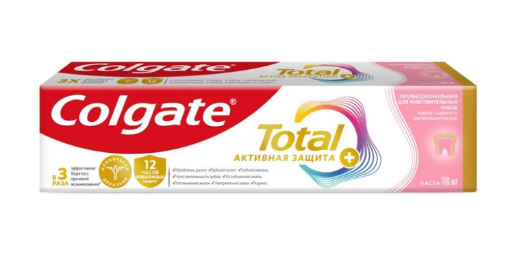 

Зубная паста Colgate Total Активная защита + профессиональная для чувствительных зубов 100 мл