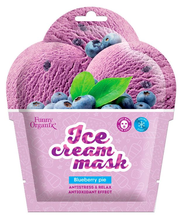 

Маска тканевая Funny Organix Ice Cream Прохладный релакс Черничный пирог 22 г