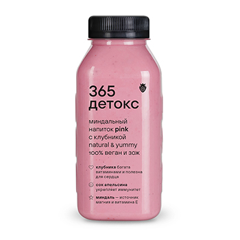 

Напиток безалкогольный 365 detox Миндальный с клубникой 300 мл