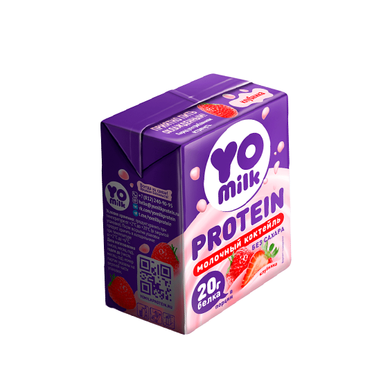 

Коктейль молочный Yomilk Protein высокобелковый Клубника 1.5% 200 мл