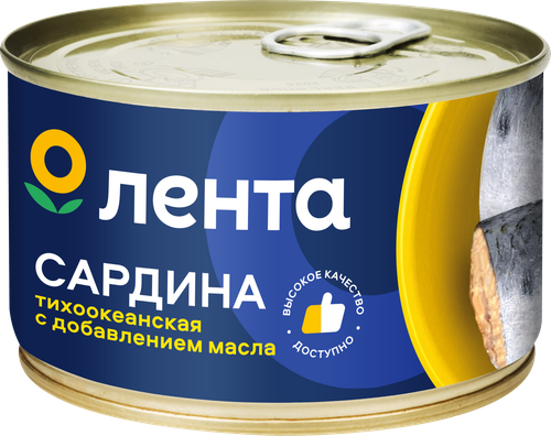 

Сардина Иваси Лента натуральная с добавлением масла 250 г