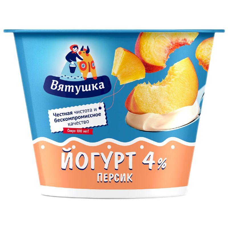 

Йогурт Вятушка персик, 4% 125г