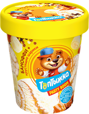 Мороженое Топтыжка Баноффи и хрустящие шарики 12% 270 г
