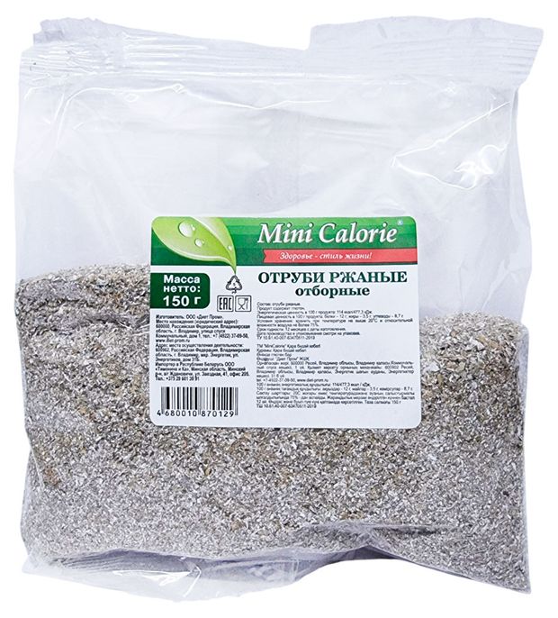 

Отруби ржаные Mini Calorie отборные 150 г