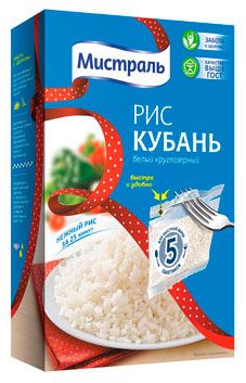 

Рис Мистраль Кубань круглозерный белый в пакетиках 5 шт. х 80 г