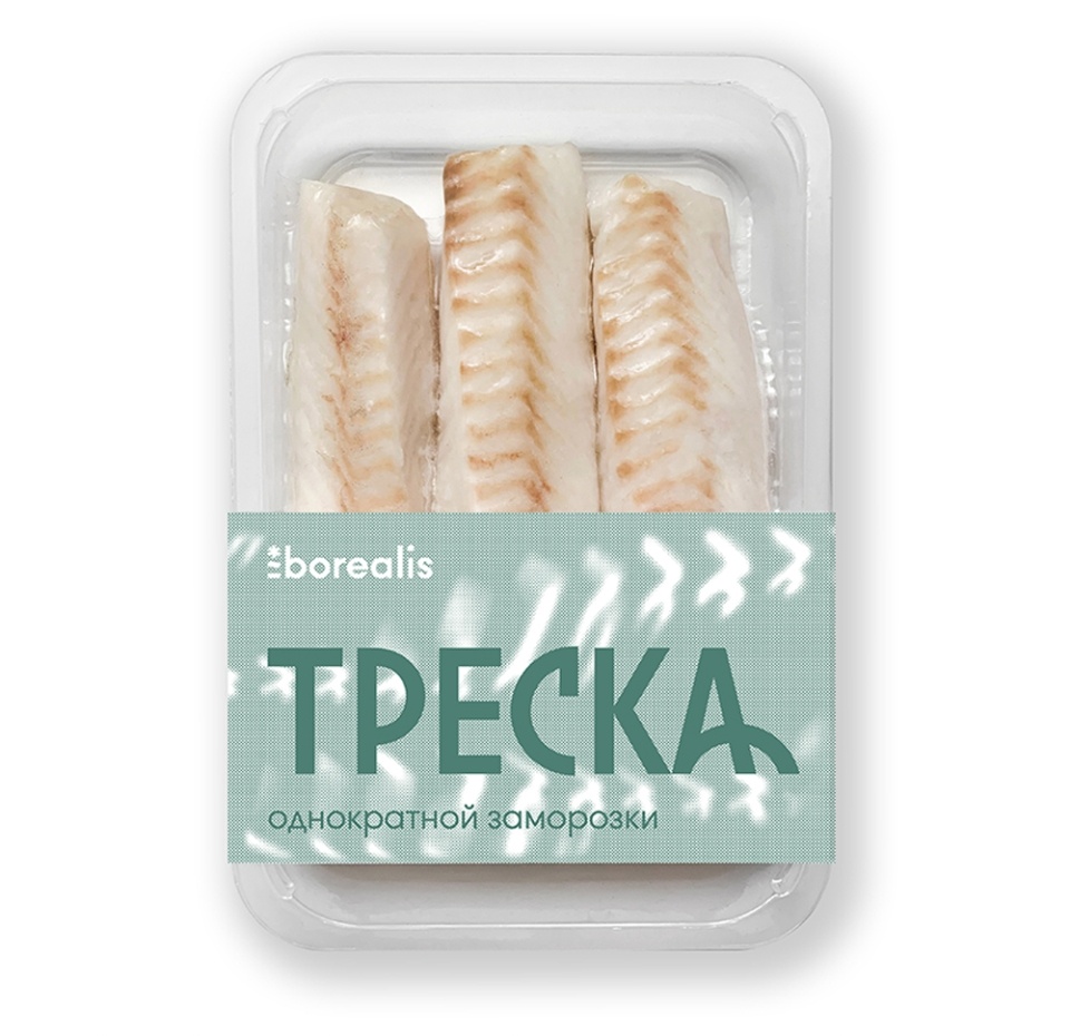 

Треска замороженная Borealis Атлантическая лоины без кожи и костей спинка 400 г