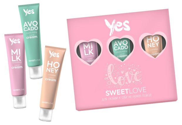

Подарочный набор Yes Sweet Love: крем для рук Milk питательный 40 мл, крем для рук Avocado увлажняющий 40 мл, крем для рук Honey комплексный 40 мл