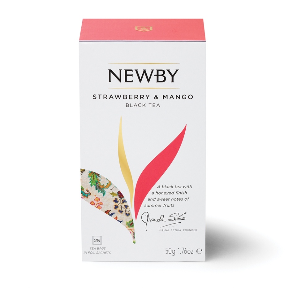 

Чай чёрный Newby манго и клубника пакетированный 25 шт. х 2 г