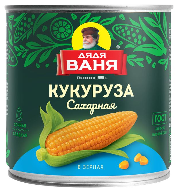 

Кукуруза Дядя Ваня Сладкая в зернах 340 г