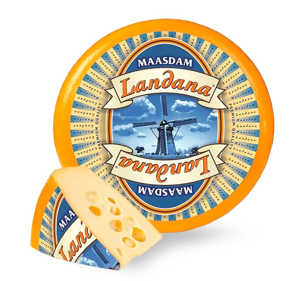 

Сыр полутвёрдый Landana Маасдам 45% весовой