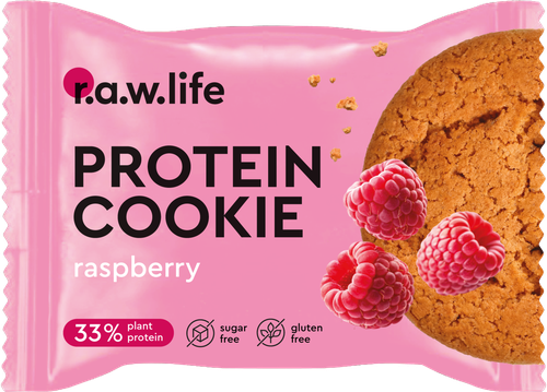 

Печенье протеиновое R.A.W. Life Малина с растительным протеином без сахара 37 г