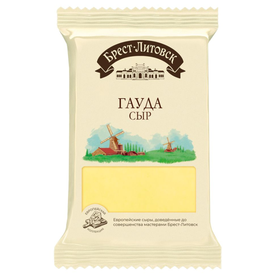

Сыр полутвердый Брест-Литовск Гауда 45% 200 г