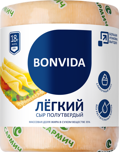 

Сыр полутвердый Bonvida Легкий 35% вес
