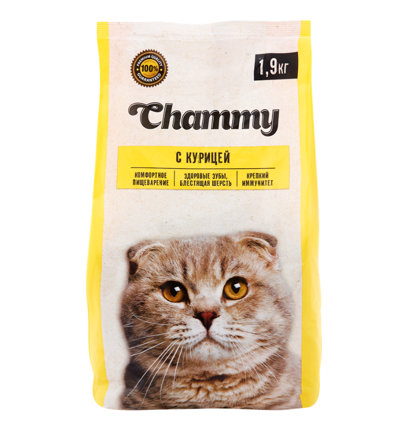 

Сухой корм для кошек Chammy с курицей 1.9 кг