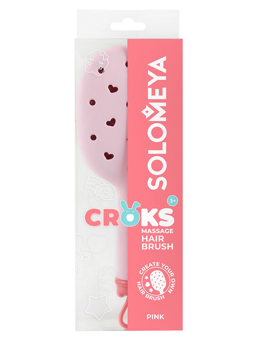 

Расчёска Solomeya массажная с отверстиями для джиббитсов розовая