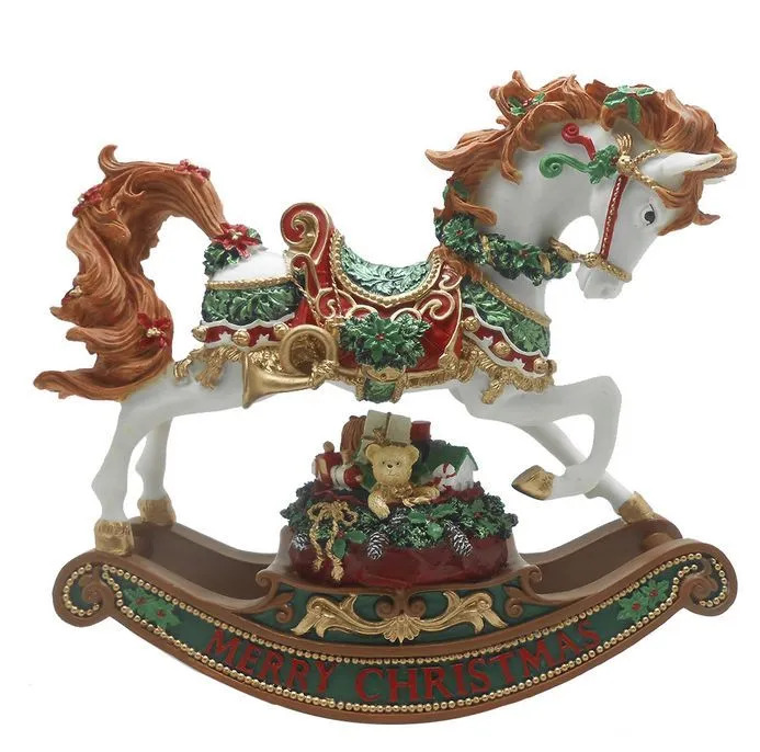 

Сувенир музыкальный Лошадь-качалка пвх 21.5 см