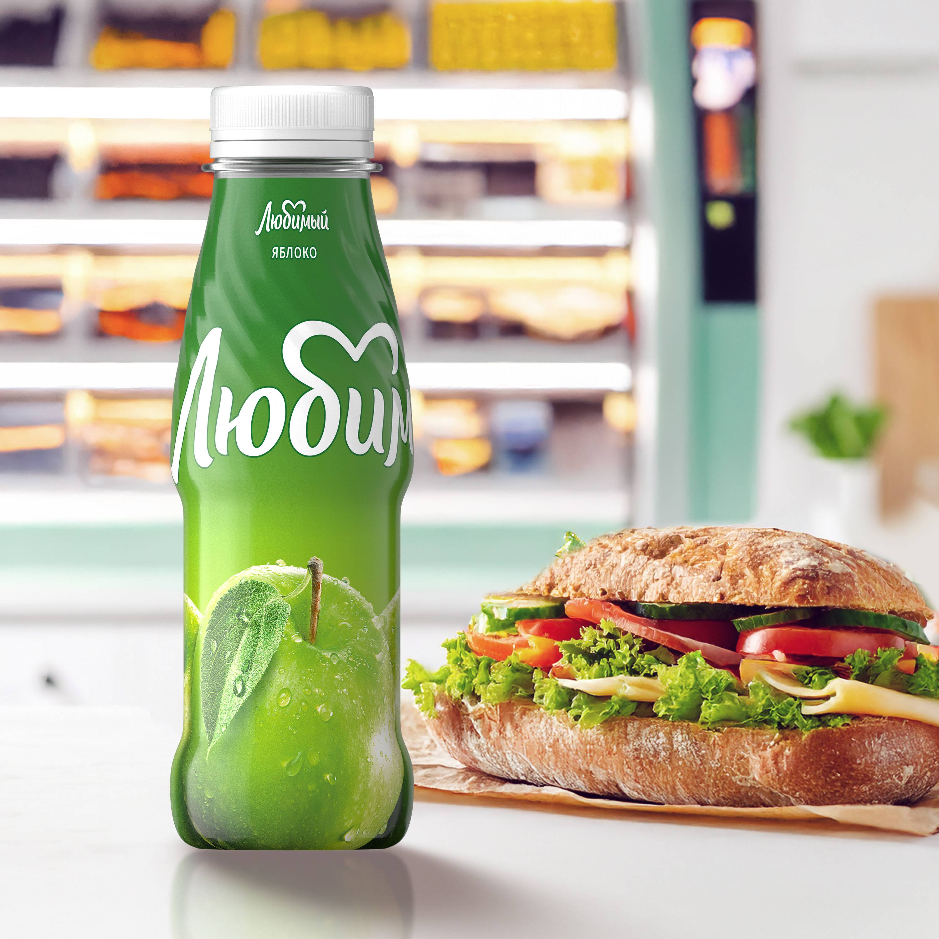 

Сокосодержащий напиток Любимый Яблочный 0.3 л