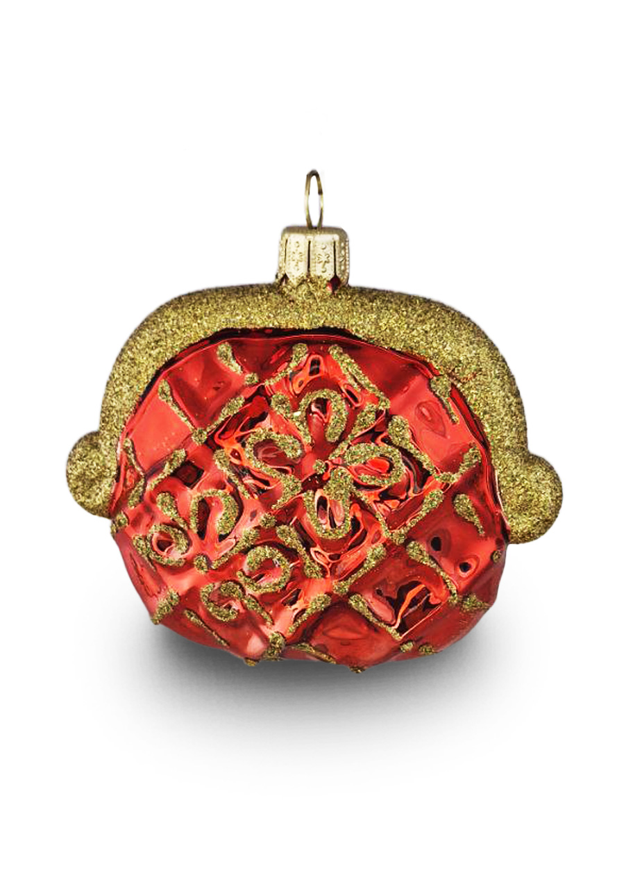 

Игрушка для ёлки Ленигрушка Сумочка стеклянная 8 см