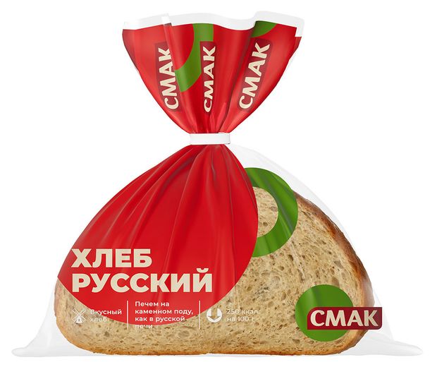 

Хлеб Смак Русский ржано-пшеничный в нарезке половинка 300 г