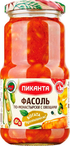 

Фасоль Пиканта по-монастырски с овощами 470 г
