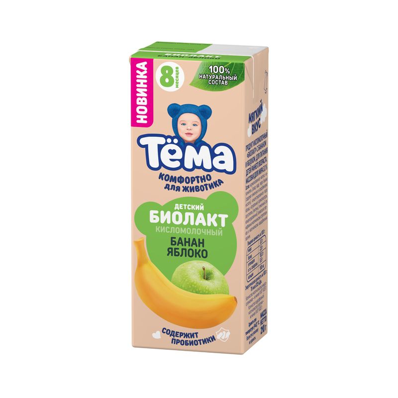 

Биолакт детский Тёма Банан-яблоко с 8 месяцев 3% 210 г