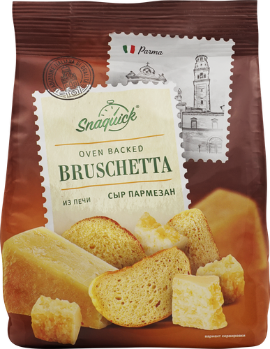 

Сухари-гренки пшеничные Snaquick Брускетта Сыр пармезан 80 г