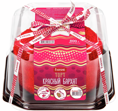 

Торт бисквитный Farshe Красный бархат 800 г