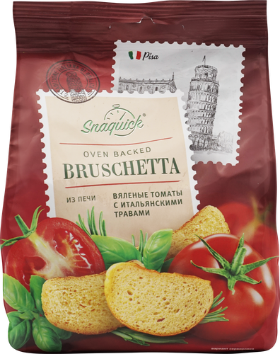 

Сухари-гренки пшеничные Snaquick Брускетта Вяленые томаты с итальянскими травами 80 г
