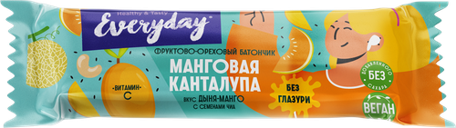 

Батончик фруктово-ореховый Everyday Манговая Канталупа с манго и дыней 40 г