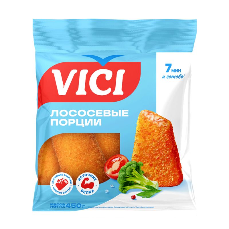 

Лососевые порции Vici в панировке замороженные 450 г