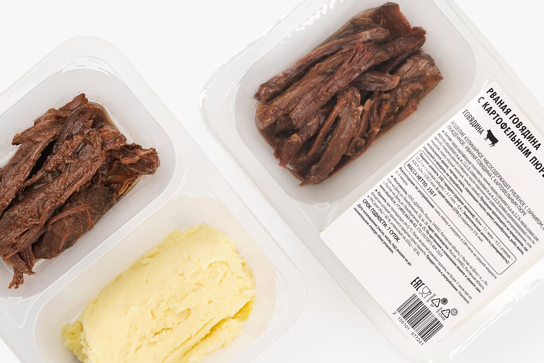 

Рваная говядина ВкусВилл с картофельным пюре 250 г