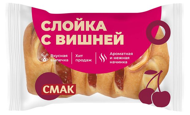 

Слойка Смак с вишневой начинкой 90 г