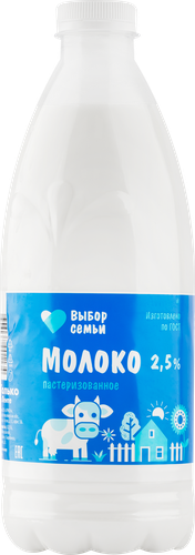 

Молоко пастеризованное Выбор семьи 2.5% 1400 мл