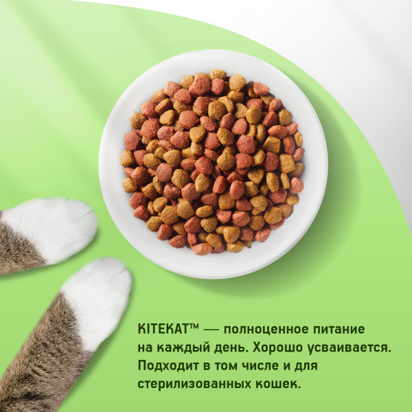 

Сухой полнорационный корм Kitekat для взрослых кошек Мясной Пир 800 г