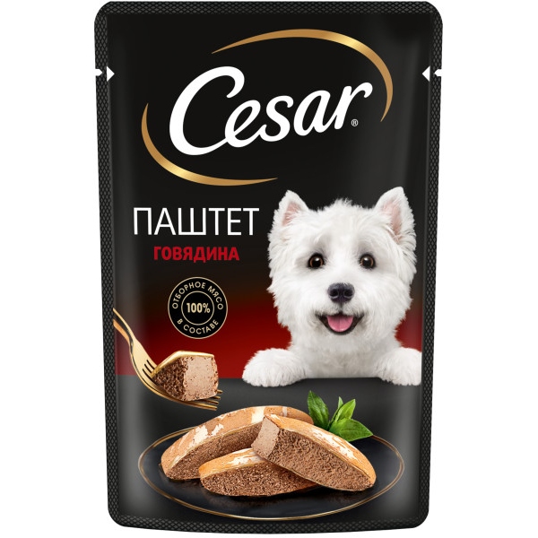 

Влажный корм Cesar для взрослых собак паштет с говядиной 80 г