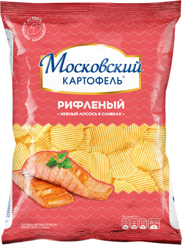 

Чипсы картофельные Московский картофель рифленые нежный лосось в сливках 70 г