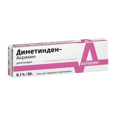 Диметинден-Акрихин гель для наружного применения 0.1% 30 г