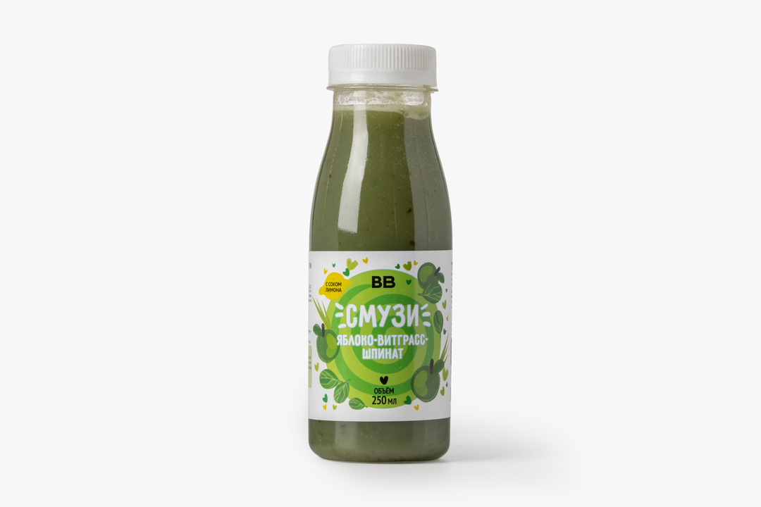 

Смузи ВкусВилл Яблоко витграсс шпинат 250 мл