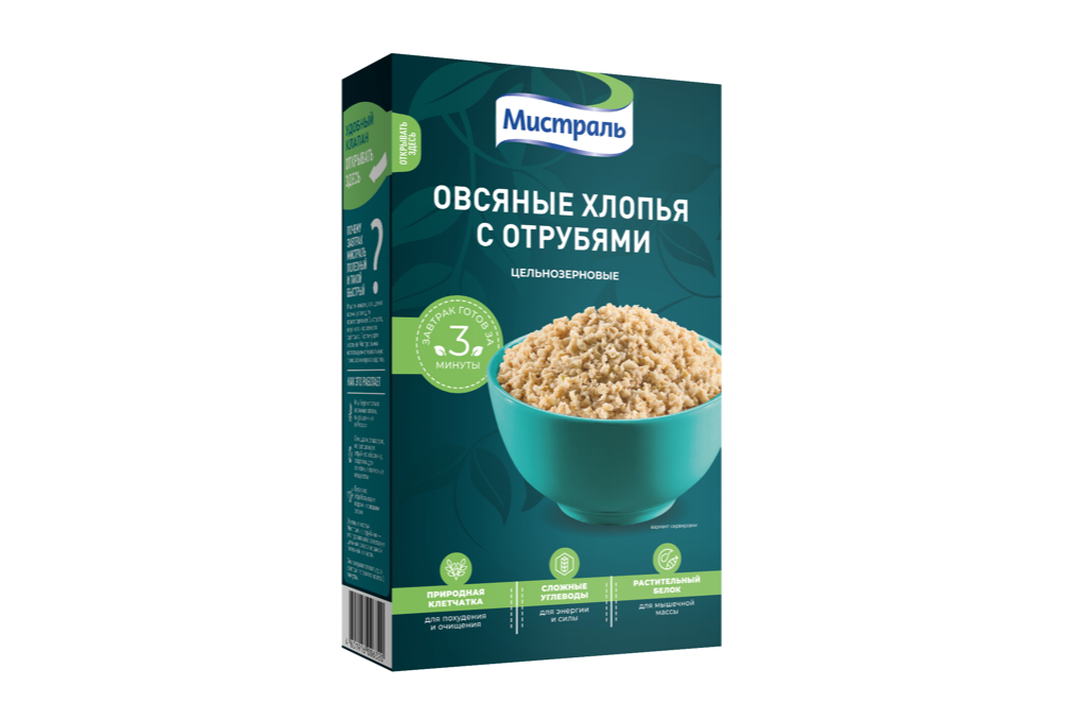 

Хлопья овсяные Мистраль с отрубями 400 г