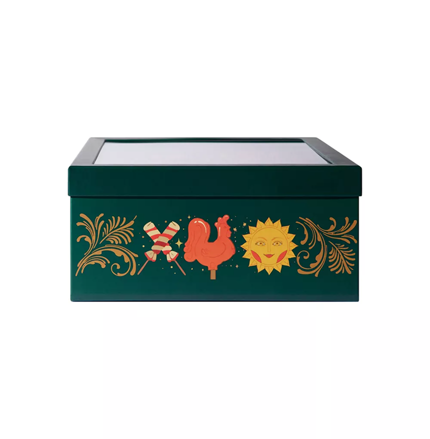 

Коробка Азбука Вкуса подарочная с окном 28 x 35 x 13 см зеленая