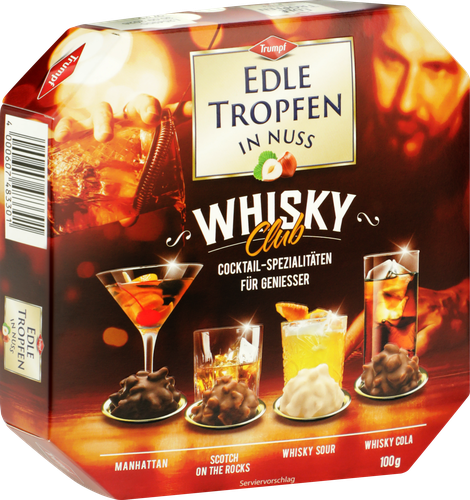 

Конфеты шоколадные Trumpf Edle Tropfen In Nuss Whisky Club 100 г