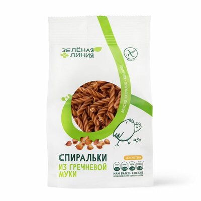 Спиральки из гречневой муки Зелёная Линия 250 г