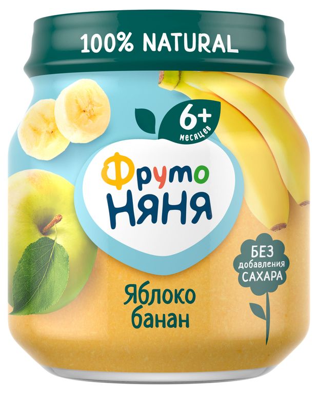 

Пюре ФрутоНяня Яблоко и банан с 6 месяцев, 100 г